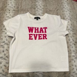 “WHATEVER” Ribbed Croptop
